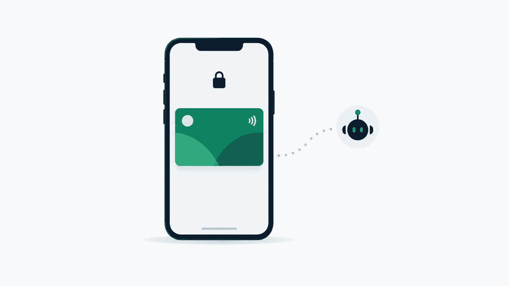 A wallet pass on a phone lock screen, connected to an AI agent